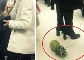 Metroda tasmayla ananas gezdiren kadından açıklama