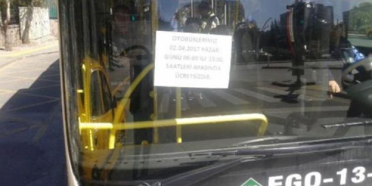 “Evet” mitingine bedava otobüs!