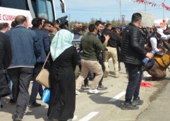 Erdoğan’ı karşılayan atlar yere düştü