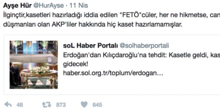 Çok çarpıcı “kaset” tweeti