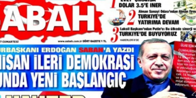 ​Erdoğan, Sabah “gazetesi”ne yazarak ‘Evet’ oyu istedi