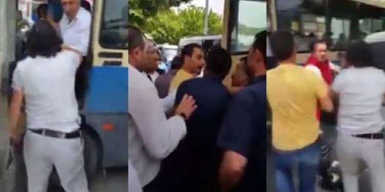 Sivil polislerle dolmuşçular kavga etti