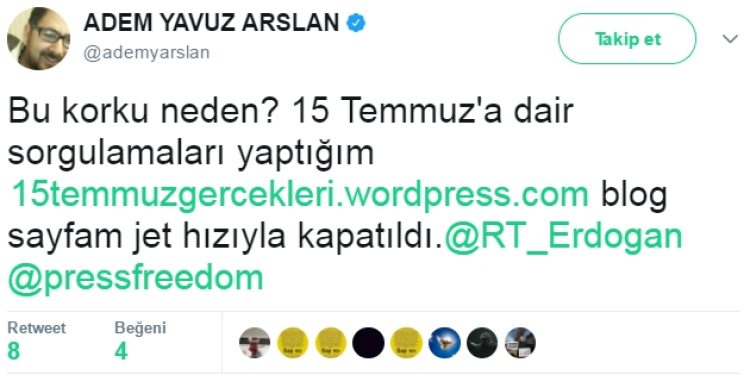 15 Temmuz’u sorgulayan siteye jet hızıyla kapatma
