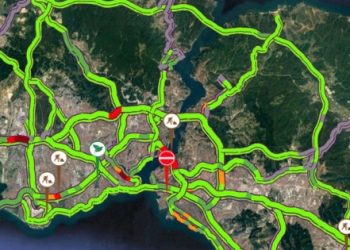 İstanbul trafiğinde şaşırtan renkler
