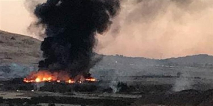 Askeri konteyner bölgesinde yangın