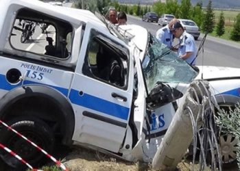 Polis aracı kaza yaptı: 1 şehit