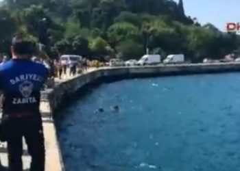 Sarıyer’de otomobil denize uçtu