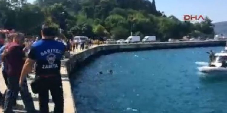 Sarıyer’de otomobil denize uçtu