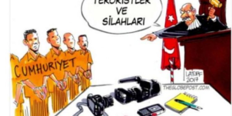 Brezilyalı çizer Carlos Latuff Cumhuriyet davasını çizdi!