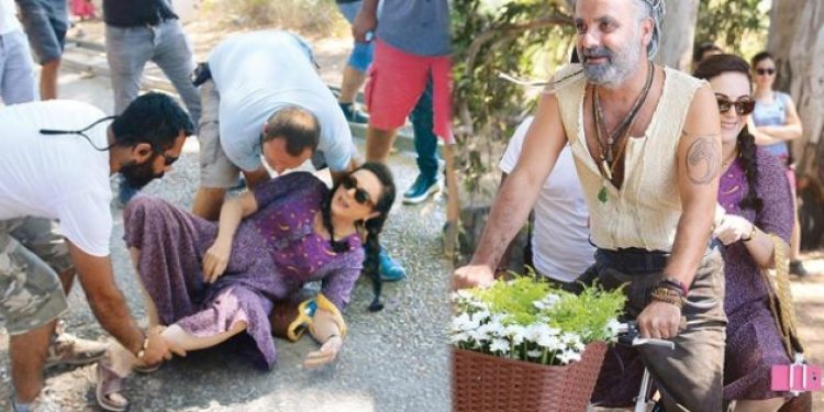 Derya Alabora film setinde kaza geçirdi!