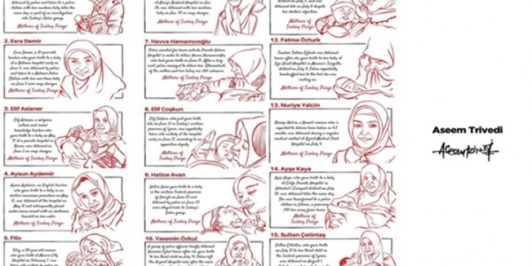 Hintli çizer zulme uğrayan yeni doğum yapmış anneleri çizdi!