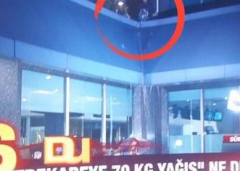 ATV’de muhabirin üzerine damacanayla su döktüler