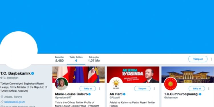 Yıldırım Malta Cumhurbaşkanını Twitter’dan takip ediyormuş!