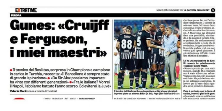 Şenol Güneş’ten La Gazzetta’ya özel açıklamalar