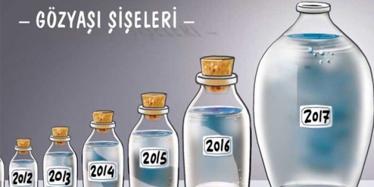 İbrahim Özdabak, rejimin mağduriyetlerini gözyaşı şişeleriyle anlattı