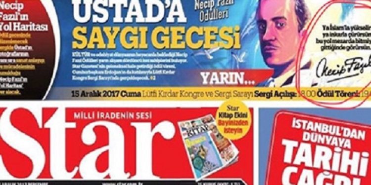 Star Gazetesi’nden Necip Fazıl skandalı!