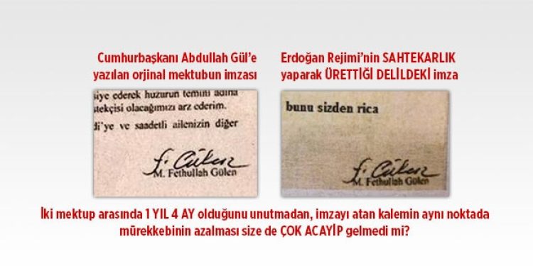SAVCI, HOCAEFENDİ’NİN CUMHURBAŞKANI GÜL’E YAZDIĞI MEKTUBU KULLANIP SAHTE DELİL ÜRETTİ