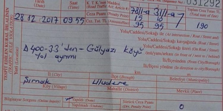 Roboski’de OHAL uygulamaları.. Ailelere trafik cezası ve GBT kontrolü