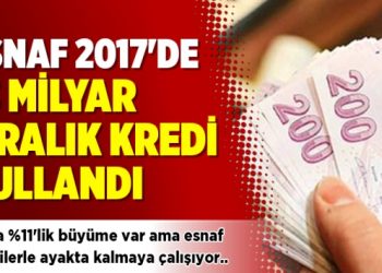Esnaf, 2017’de 13 milyar liralık kredi kullandı