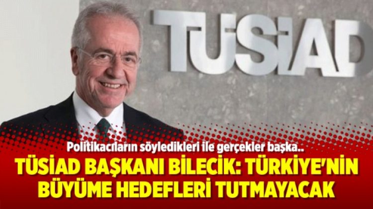 TÜSİAD Başkanı Bilecik: Türkiye’nin büyüme hedefleri tutmayacak