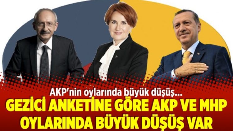 Gezici anketine göre AKP ve MHP oylarında büyük düşüş var
