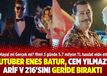 YouTuber Enes Batur, Cem Yılmaz’ın Arif v 216’sını geride bıraktı