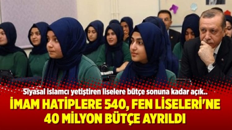 İmam Hatiplere 540, Fen Liseleri’ne 40 milyon bütçe ayrıldı