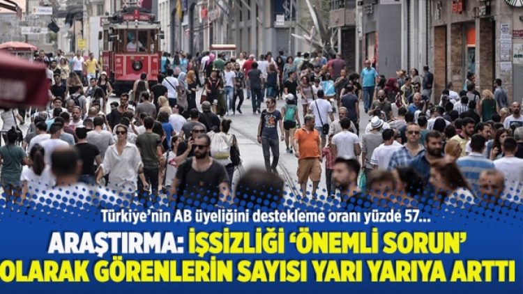 Araştırma: İşsizliği ‘önemli sorun’ olarak görenlerin sayısı yarı yarıya arttı
