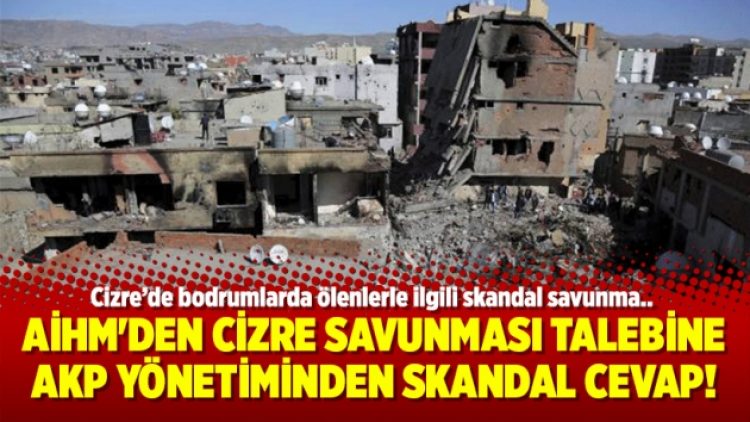AİHM’den Cizre savunması talebine AKP yönetiminden skandal cevap!