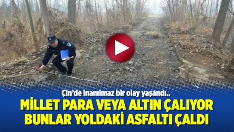 Millet para veya altın çalıyor bunlar yoldaki asfaltı çaldı
