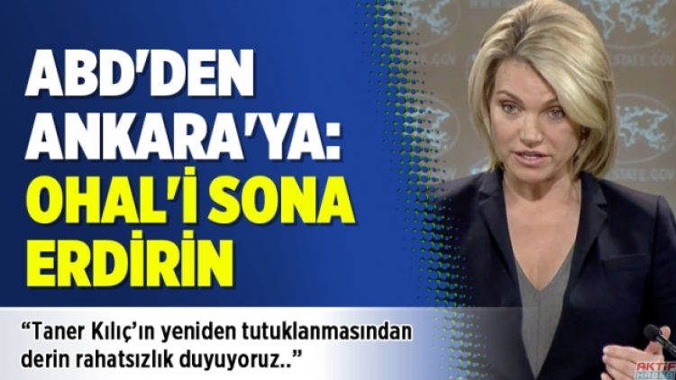 ABD’den Ankara’ya: OHAL’i sona erdirin