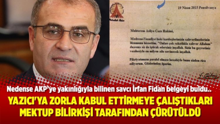 Yazıcı’ya zorla kabul ettirmeye çalıştıkları mektup bilirkişi tarafından da çürütüldü