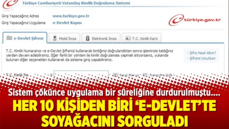 Her 10 kişiden biri ‘e-devlet’te soyağacını sorguladı