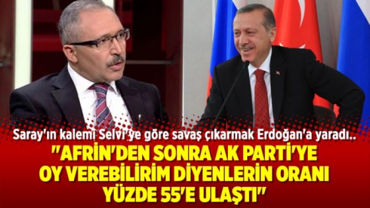 Selvi: “Afrin’den sonra AK Parti’ye oy verebilirim diyenlerin oranı yüzde 55’e ulaştı”