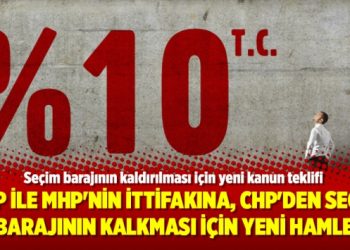 AKP ile MHP’nin ittifakına, CHP’den seçim barajının kalkması için yeni hamle