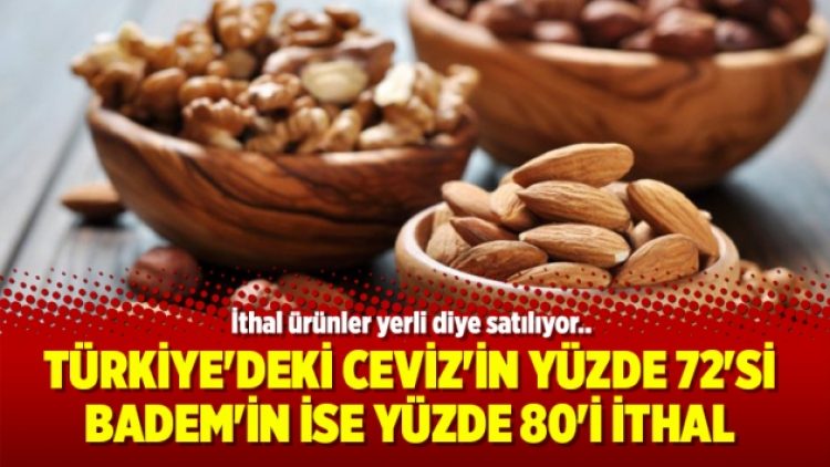 Türkiye’deki Ceviz’in yüzde 72’si Badem’in ise yüzde 80’i ithal