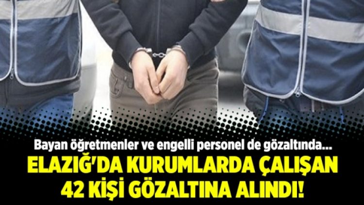 Elazığ’da kurumlarda çalışan 42 kişi gözaltına alındı!
