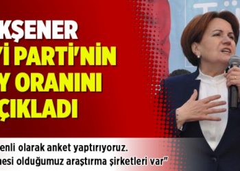 Akşener, İYİ Parti’nin oy oranını açıkladı