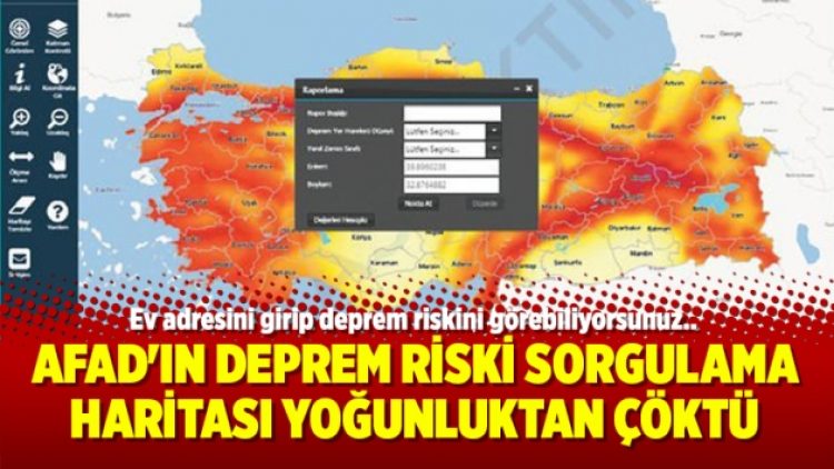 AFAD’ın deprem riski sorgulama haritası yoğunluktan çöktü