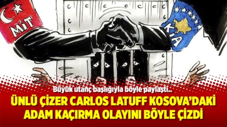 Ünlü çizer Carlos Latuff Kosova’daki adam kaçırma olayını böyle çizdi