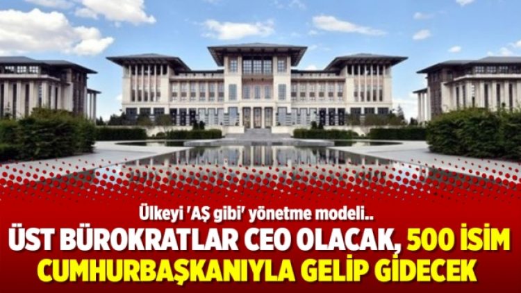 Üst bürokratlar CEO olacak, 500 isim Cumhurbaşkanıyla gelip gidecek