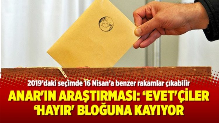ANAR’ın araştırması: ‘Evet’çiler ‘hayır’ bloğuna kayıyor