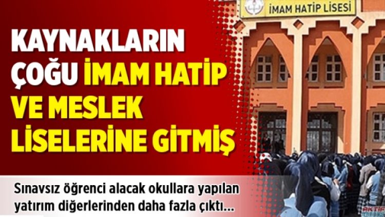 MEB açıkladı; kaynakların çoğu imam hatip ve meslek liselerine gitmiş