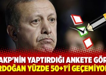 “AKP’nin yaptırdığı ankete göre, Erdoğan yüzde 50+1’i geçemiyor”
