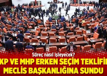 AKP ve MHP erken seçim teklifini Meclis Başkanlığına sundu