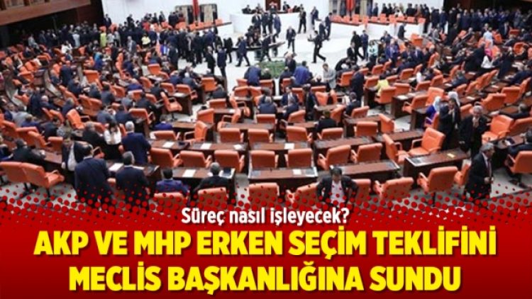 AKP ve MHP erken seçim teklifini Meclis Başkanlığına sundu