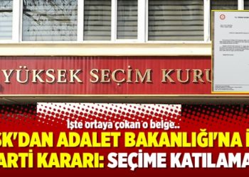 YSK’dan Adalet Bakanlığı’na İyi Parti kararı: Seçime katılamaz