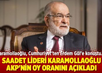 Karamollaoğlu, AKP’nin oy oranını açıkladı