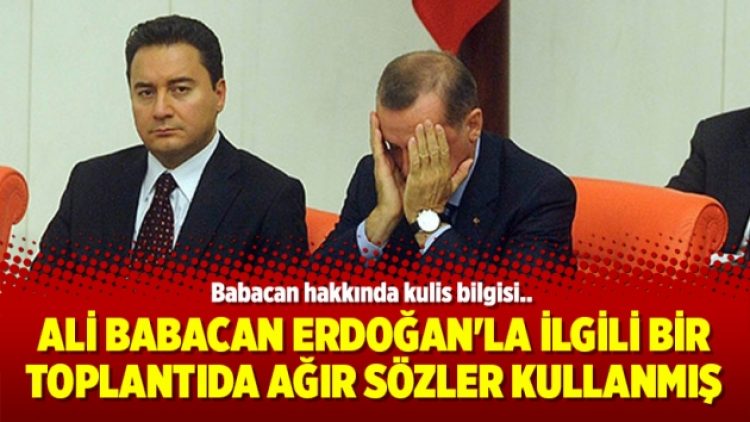 Ali Babacan Erdoğan’la ilgili bir toplantıda ağır sözler kullanmış