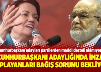 Cumhurbaşkanı adaylığında imza toplayanları bağış sorunu bekliyor